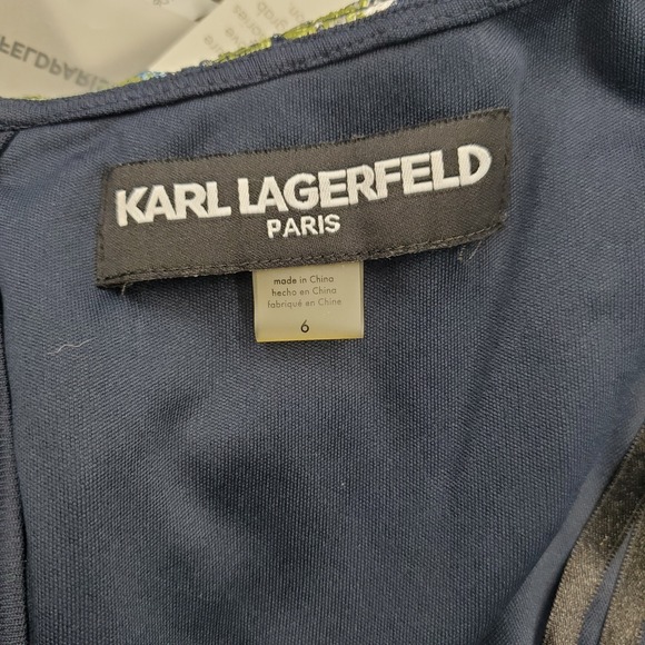 Karl Lagerfeld Paris Dress Womens 6 Multi Embroidered Floral Boat Neck Back Zip - Picture 3 of 9